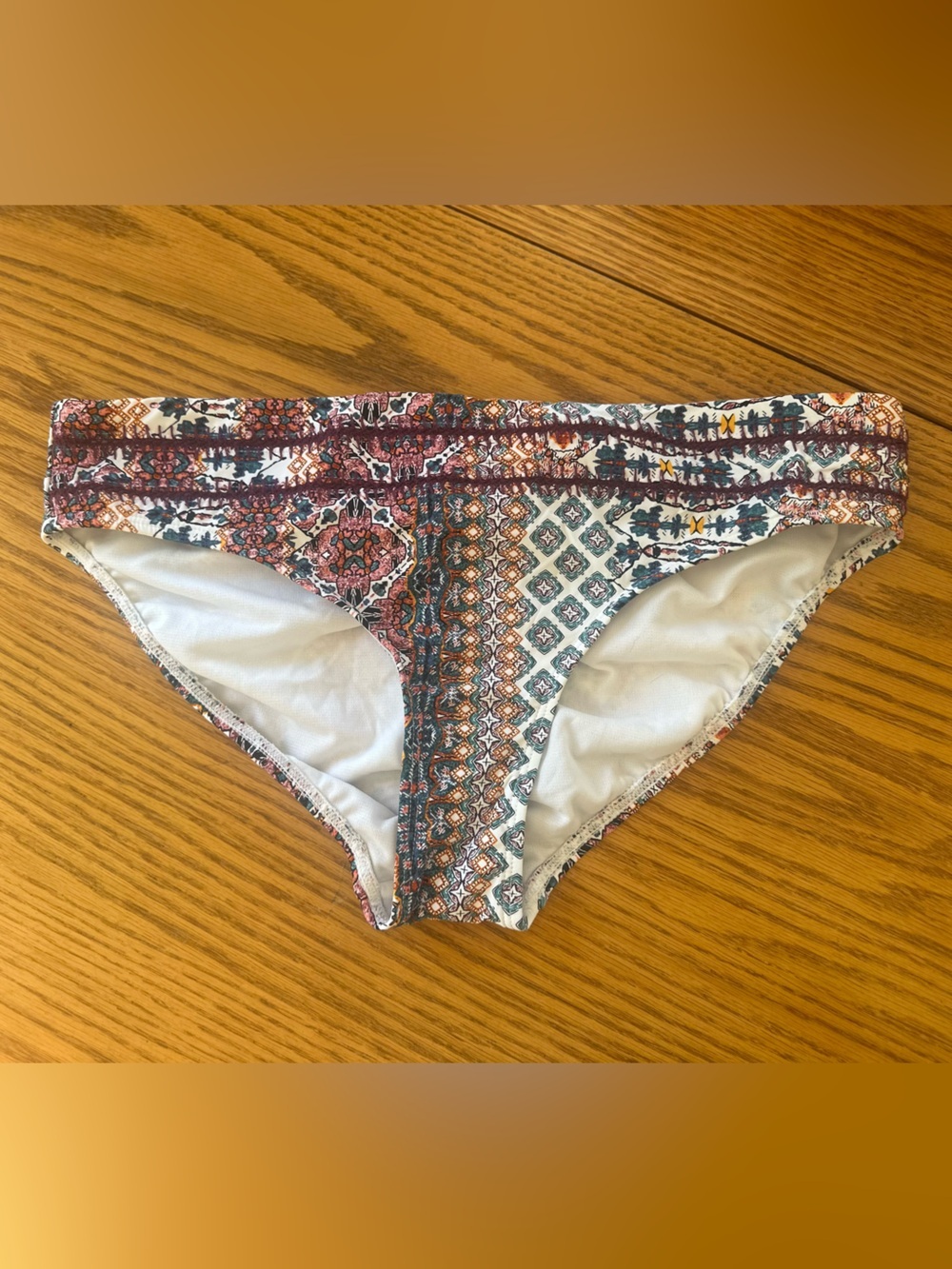Boho Multicolor Printed Swim Bottoms Small